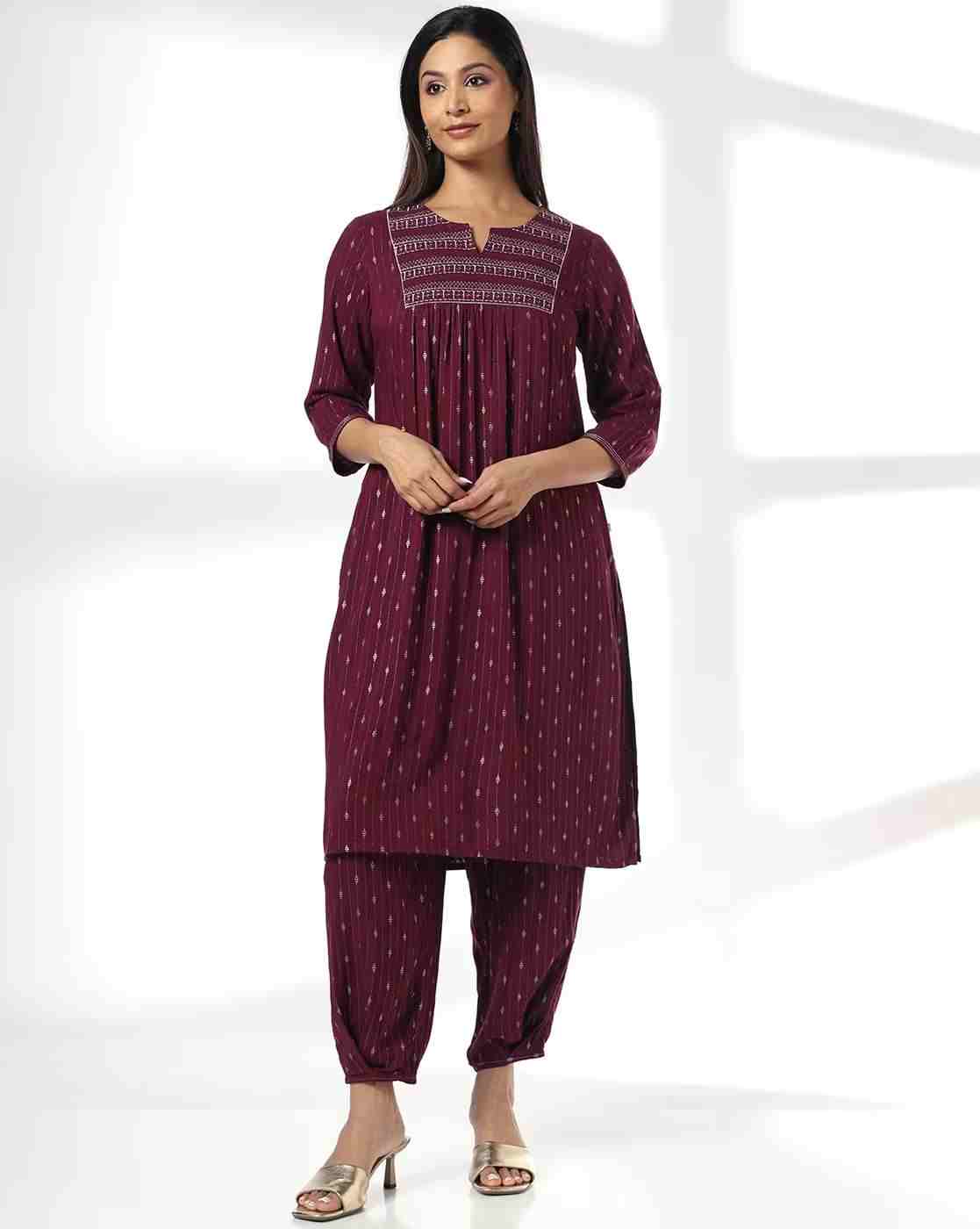 Women All-Over Print Straight Kurta & Salwar Set