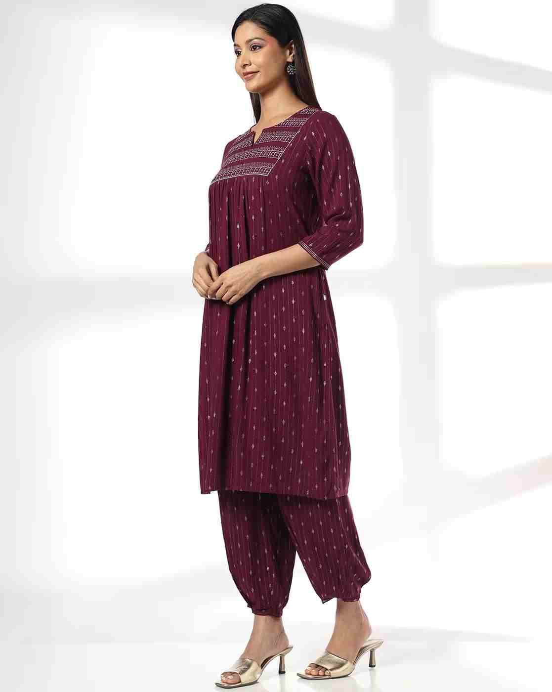 AVAASA MIX N' MATCH | Women All-Over Print Straight Kurta & Salwar Set