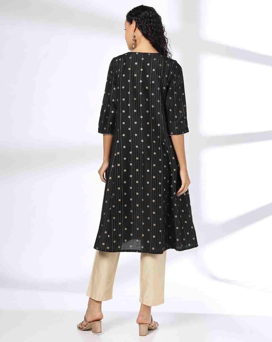 AVAASA MIX N' MATCH | Women Floral Print Flared Kurta with Insert Pocket|2
