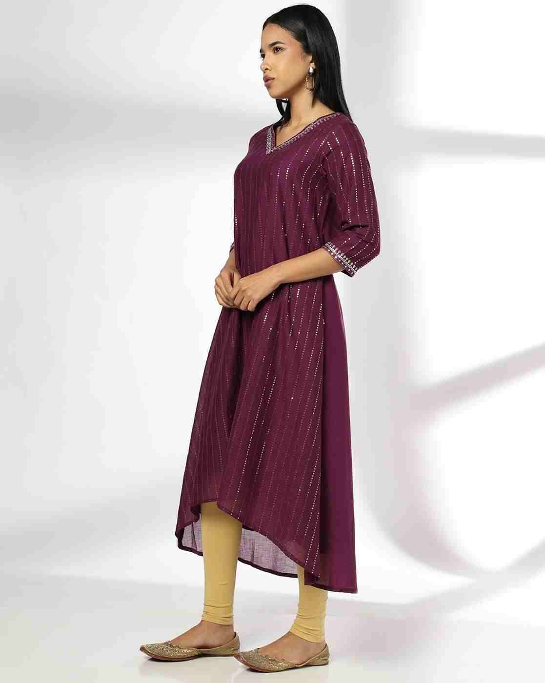 AVAASA MIX N' MATCH | Women Embroidered Flared Kurta|1