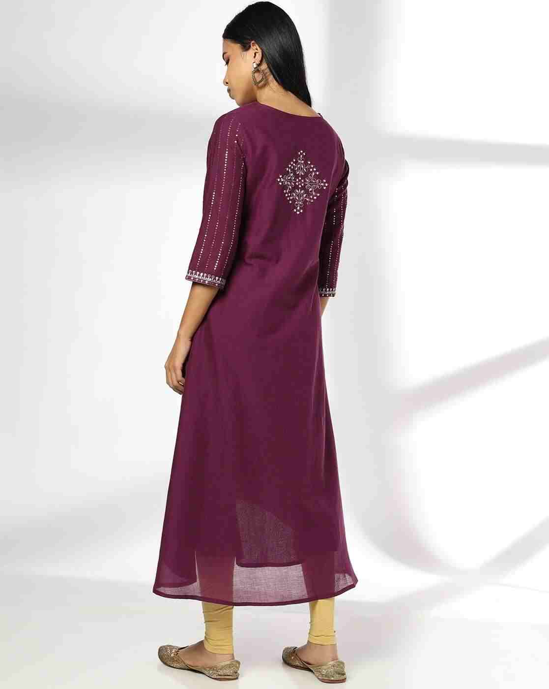 AVAASA MIX N' MATCH | Women Embroidered Flared Kurta|2
