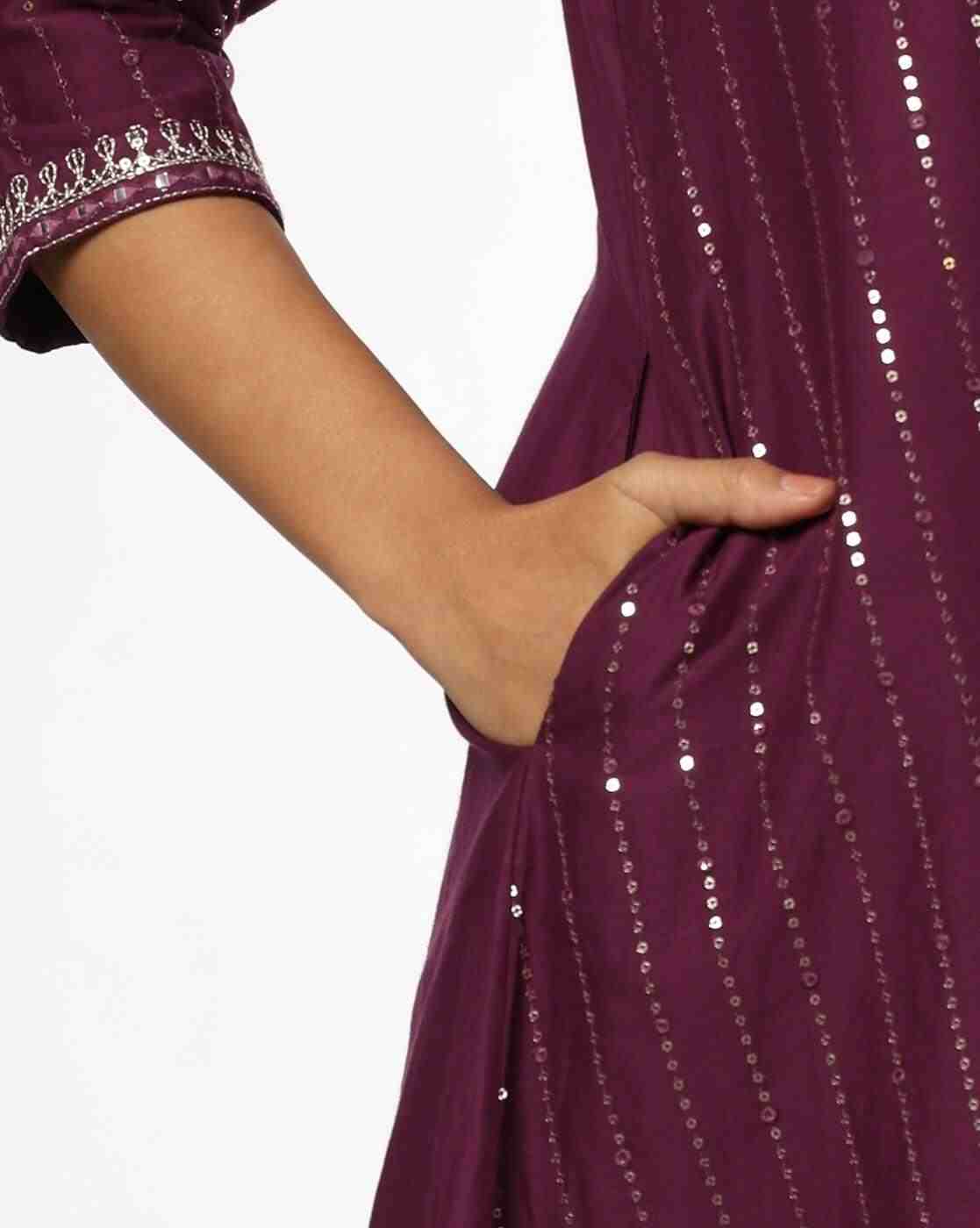 AVAASA MIX N' MATCH | Women Embroidered Flared Kurta|4