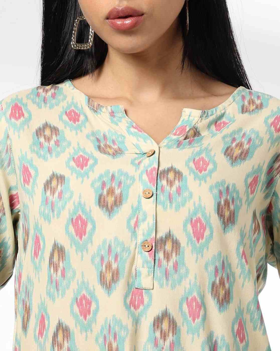 AVAASA MIX N' MATCH | Women Geometric Print Straight Kurta|3