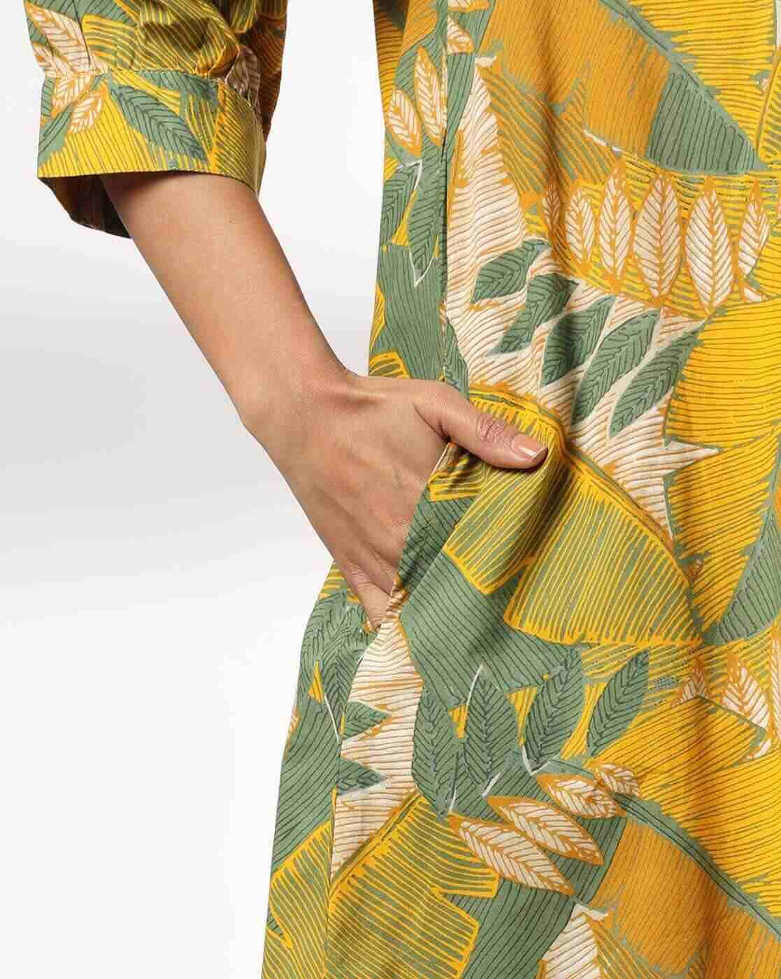 AVAASA MIX N' MATCH | Women Leaf Print A-Line Kurta|4