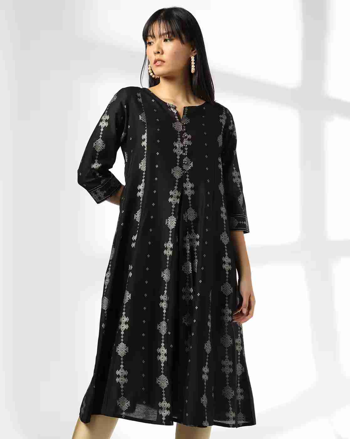 AVAASA MIX N' MATCH | Women Printed Flared Kurta|0