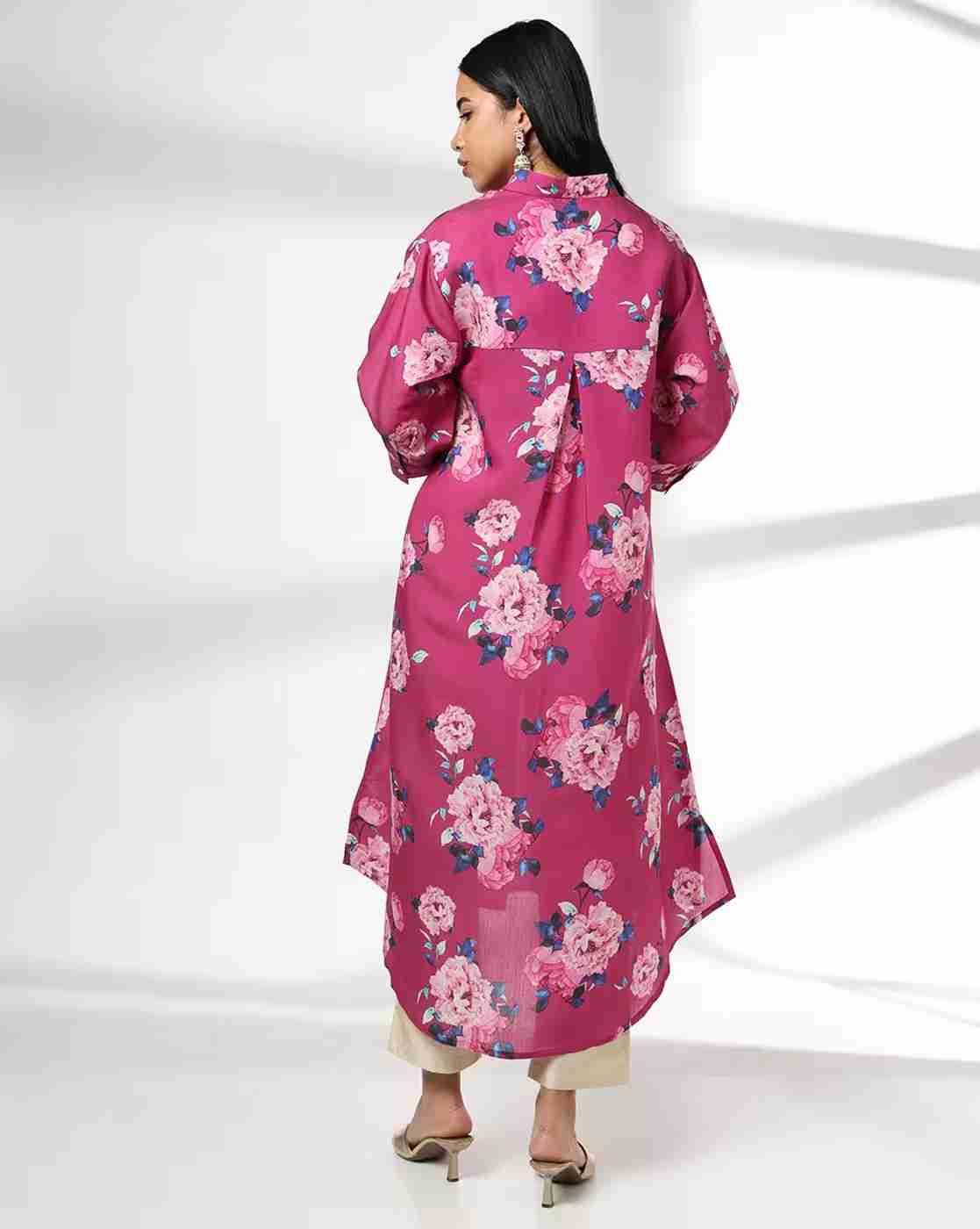 AVAASA MIX N' MATCH | Women Floral Print A-Line Kurta with Insert Pocket|2