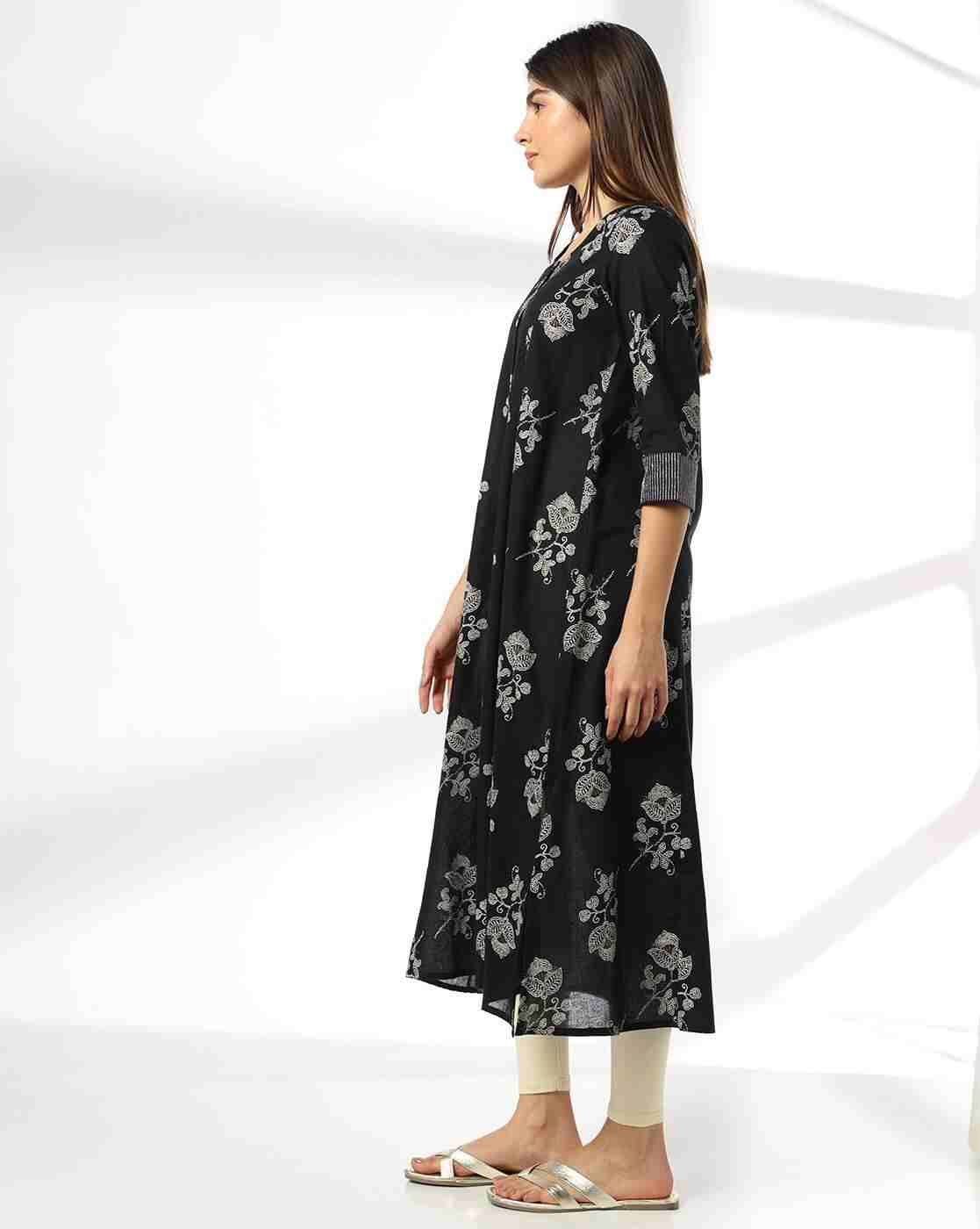 AVAASA MIX N' MATCH | Women Floral Print Flared Kurta|1