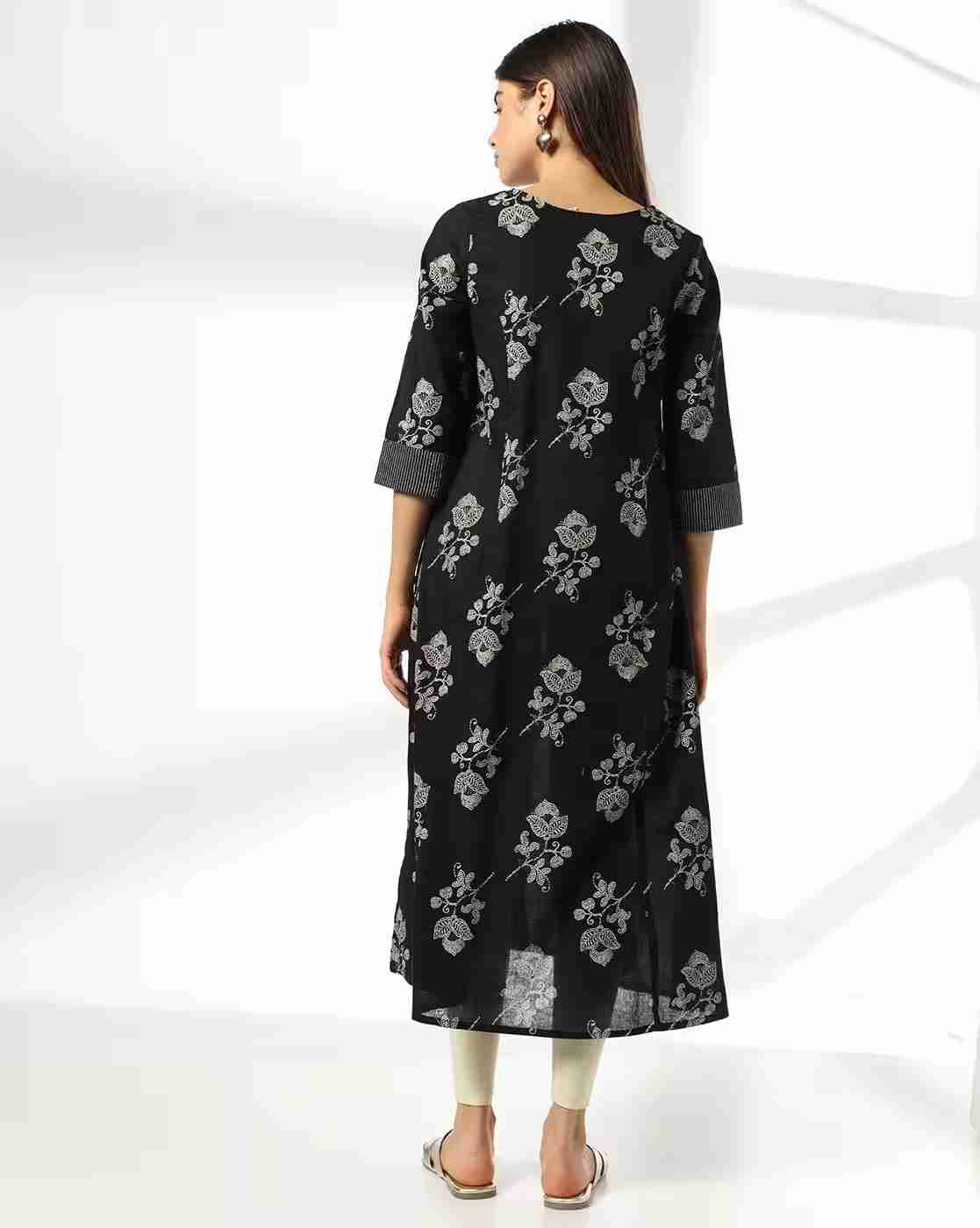 AVAASA MIX N' MATCH | Women Floral Print Flared Kurta|2