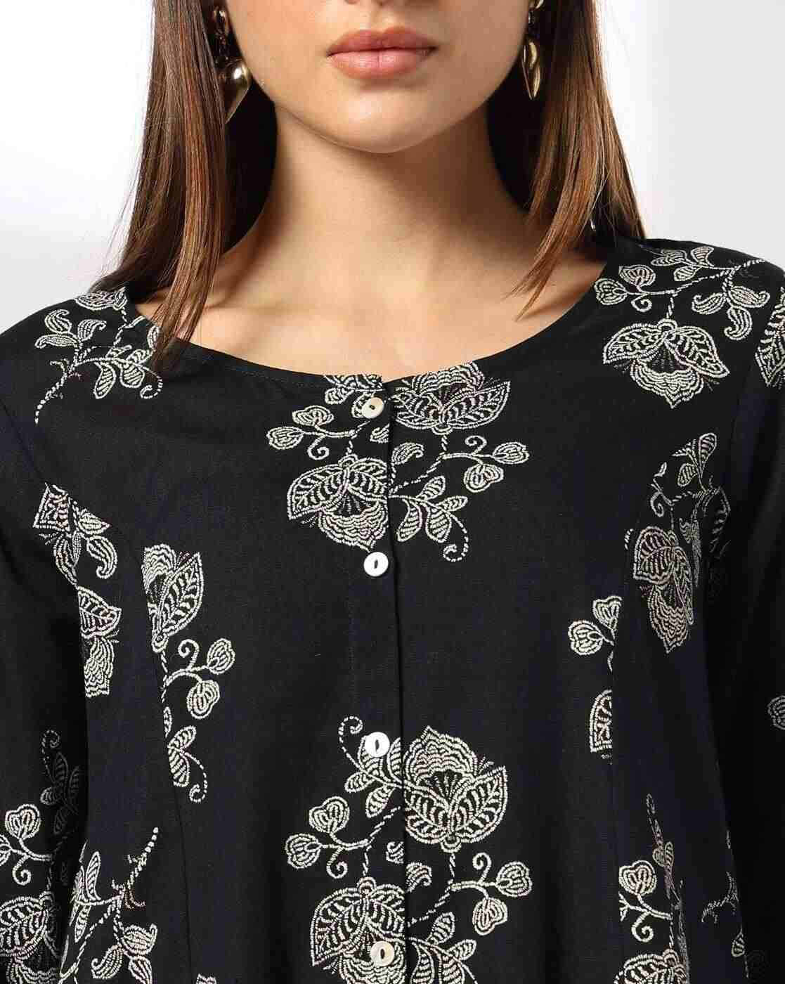 AVAASA MIX N' MATCH | Women Floral Print Flared Kurta|3