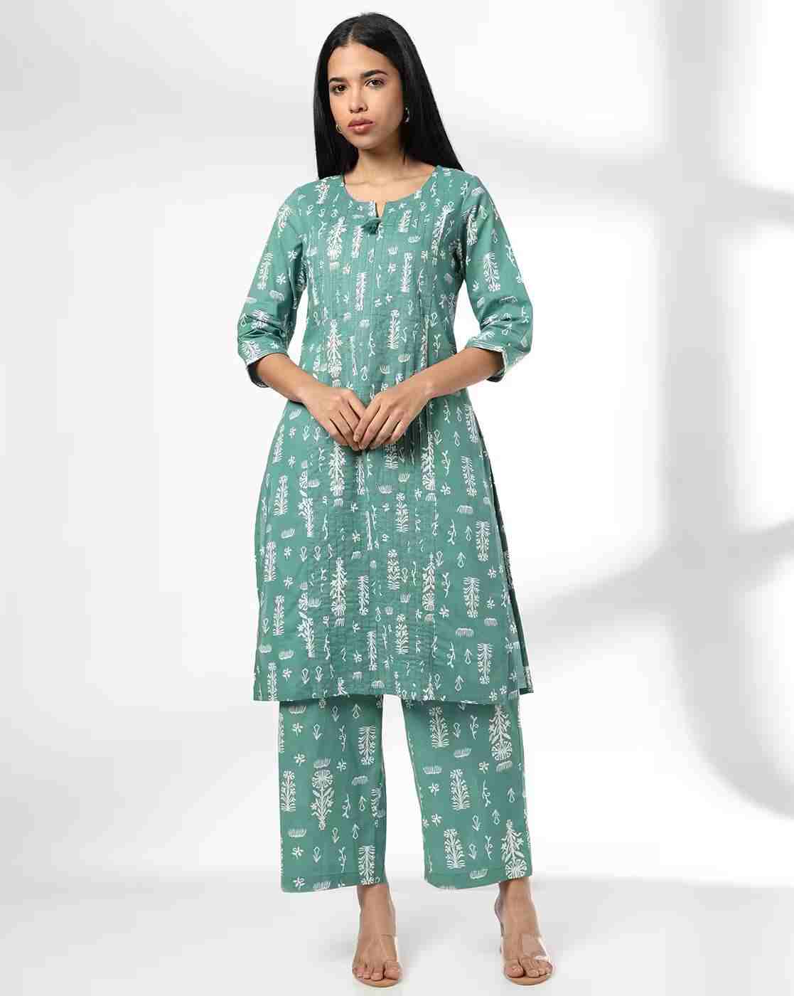 AVAASA MIX N' MATCH | Women Printed Straight Kurta with Palazzos|0