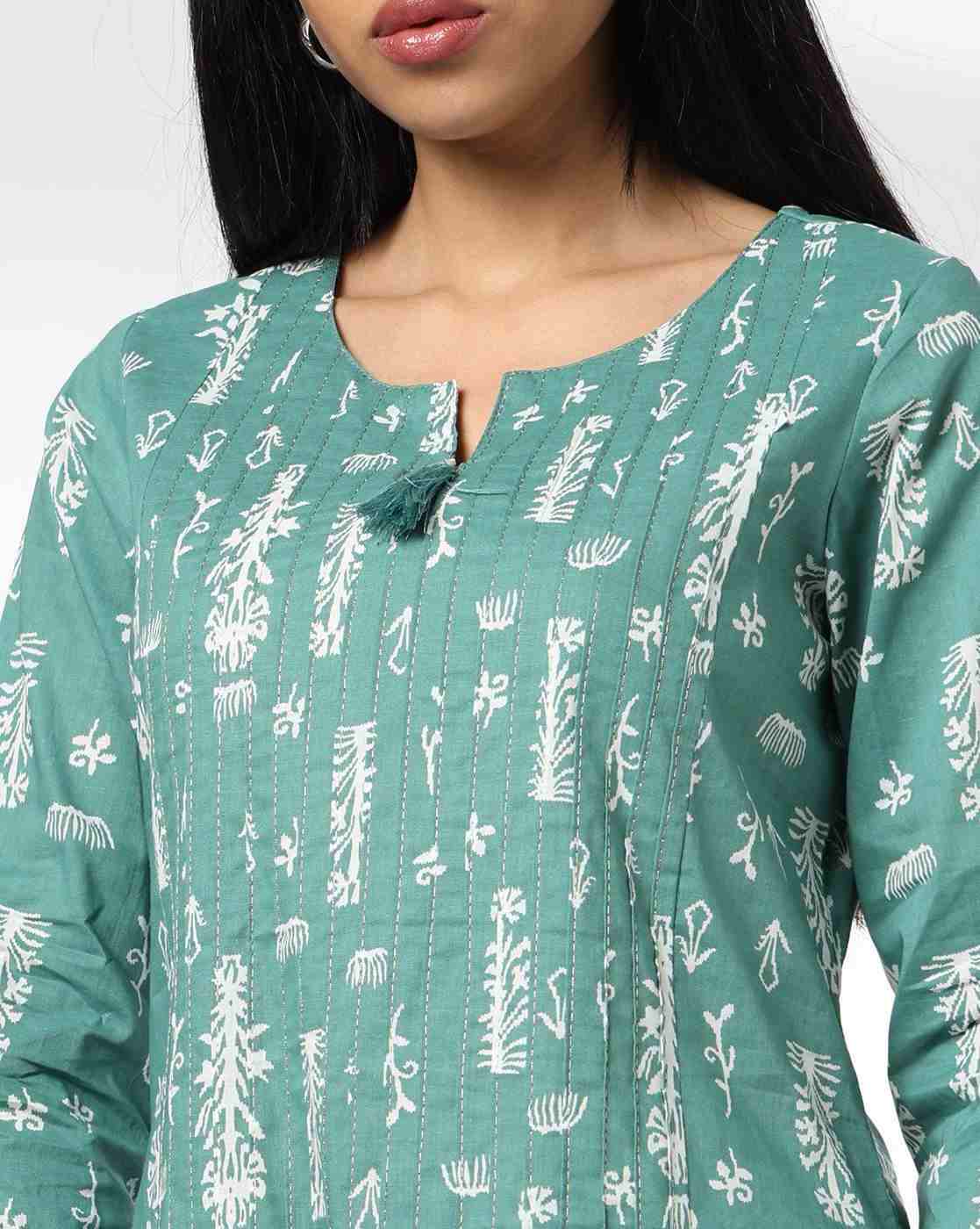 AVAASA MIX N' MATCH | Women Printed Straight Kurta with Palazzos|3