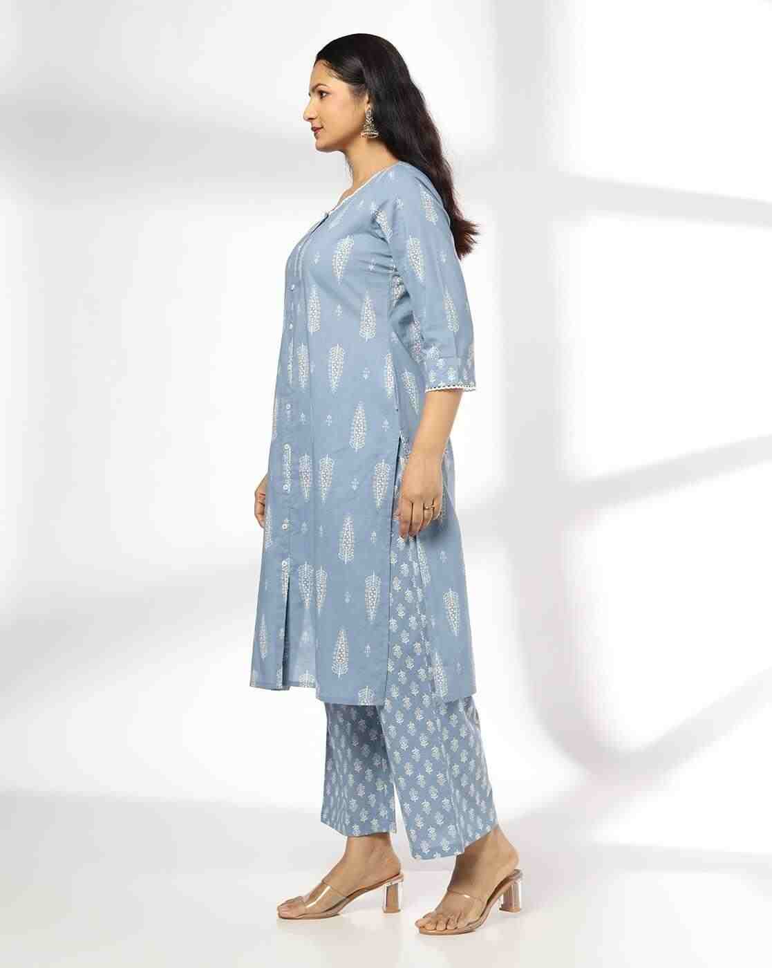 AVAASA MIX N' MATCH | Women Floral Print Straight Kurta & Pants Set|1