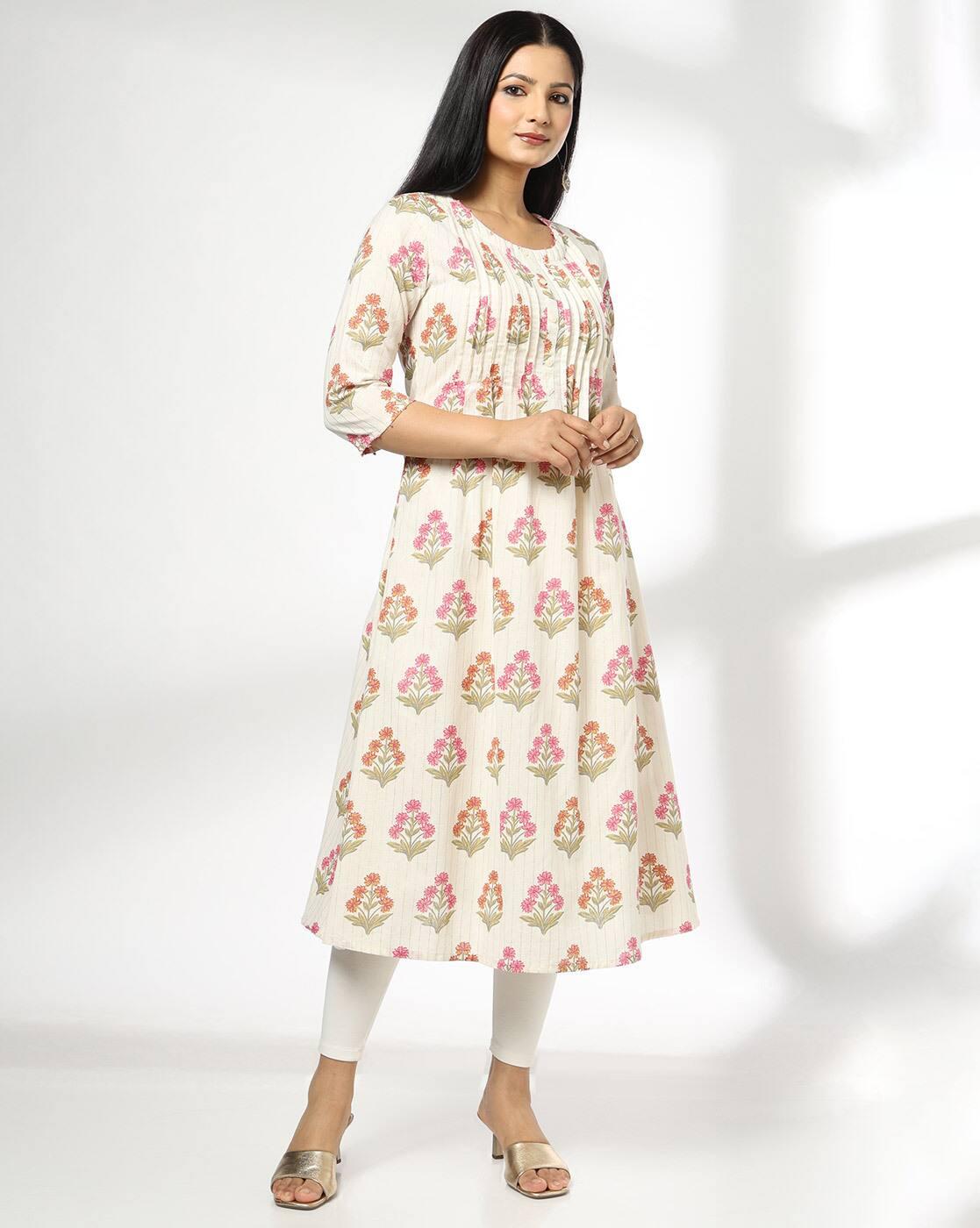 AVAASA MIX N' MATCH | Women Floral Print Flared Kurta|0