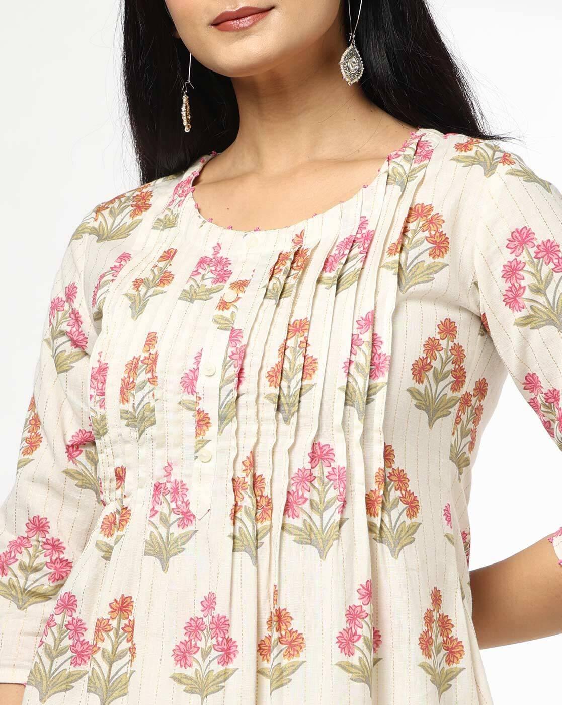 AVAASA MIX N' MATCH | Women Floral Print Flared Kurta|3