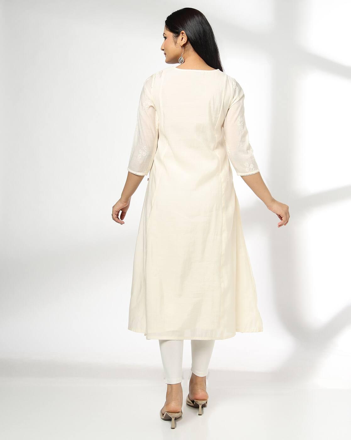 AVAASA MIX N' MATCH | Women Embroidered Flared Kurta|2