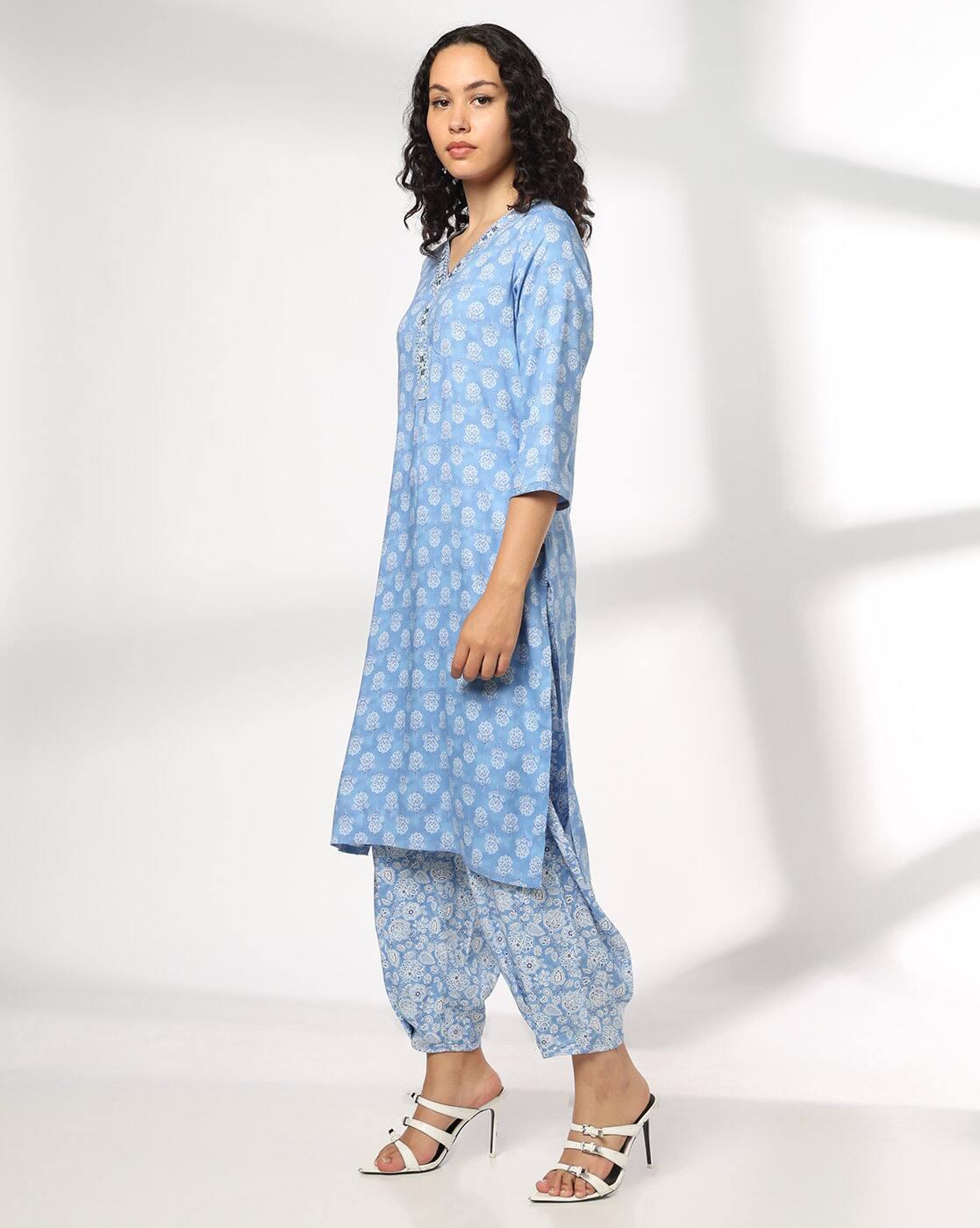 AVAASA MIX N' MATCH | Women Floral Print Straight Kurta & Salwar Set|1