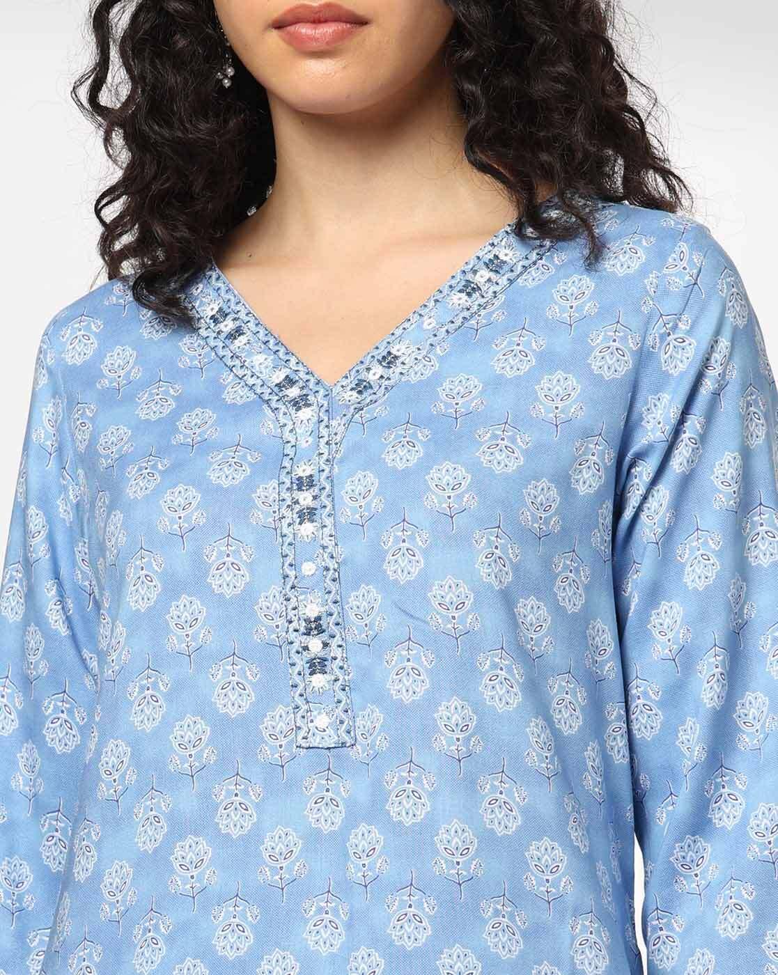 AVAASA MIX N' MATCH | Women Floral Print Straight Kurta & Salwar Set|3