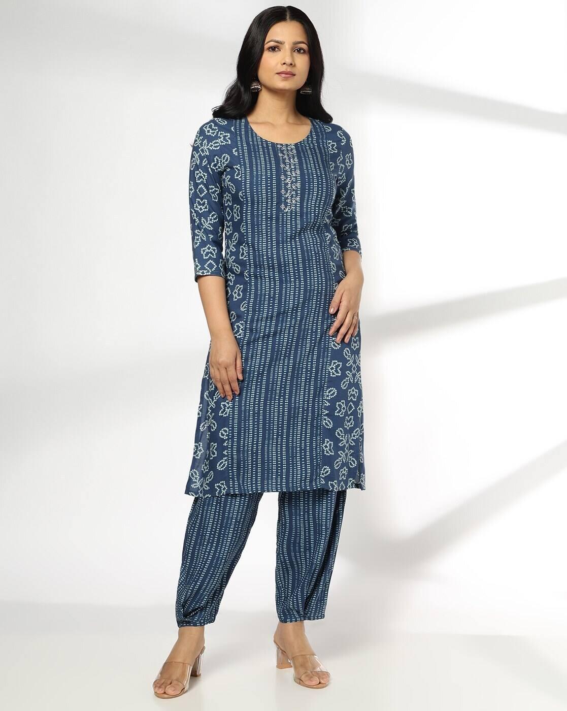 AVAASA MIX N' MATCH | Women Floral Print Straight Kurta with Patiala Pants|0