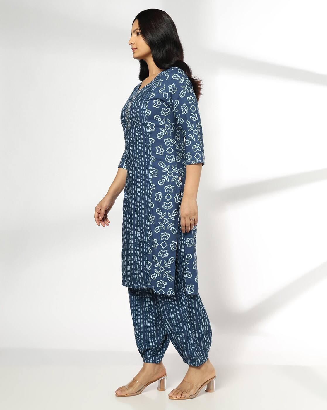 AVAASA MIX N' MATCH | Women Floral Print Straight Kurta with Patiala Pants|1