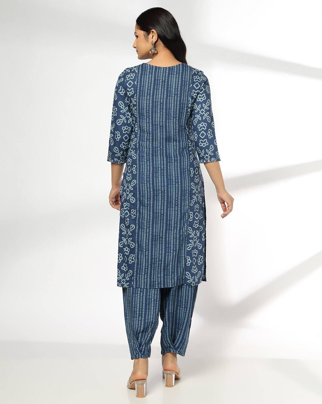 AVAASA MIX N' MATCH | Women Floral Print Straight Kurta with Patiala Pants|2