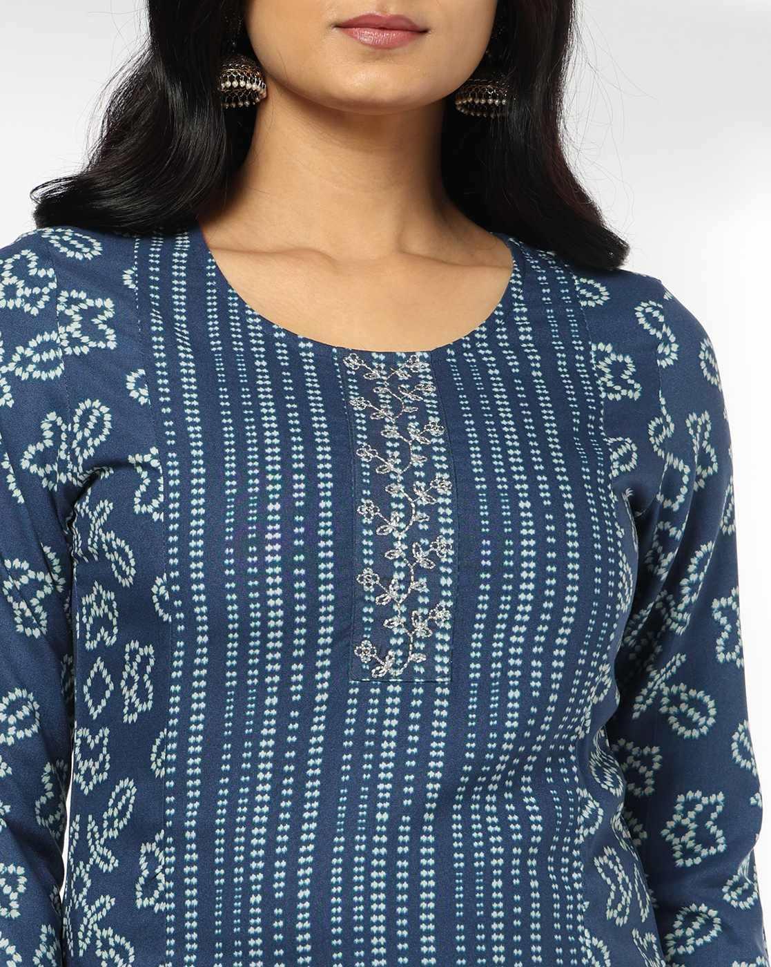 AVAASA MIX N' MATCH | Women Floral Print Straight Kurta with Patiala Pants|3