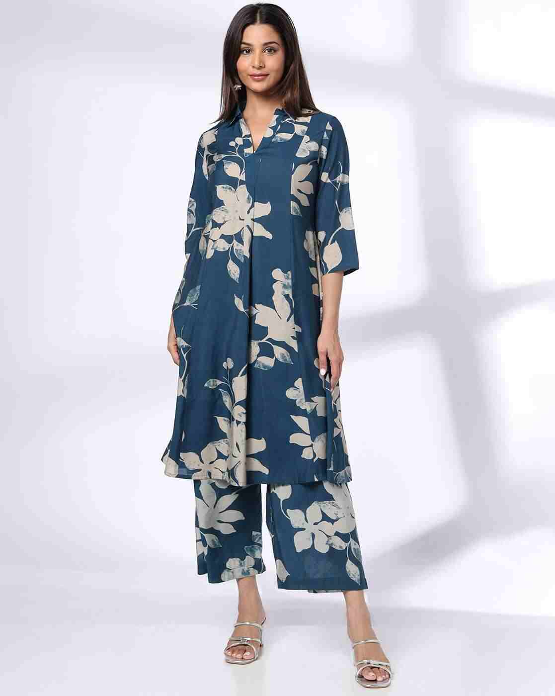 AVAASA MIX N' MATCH | Women Floral Print Straight Kurta-Bottom Set|0