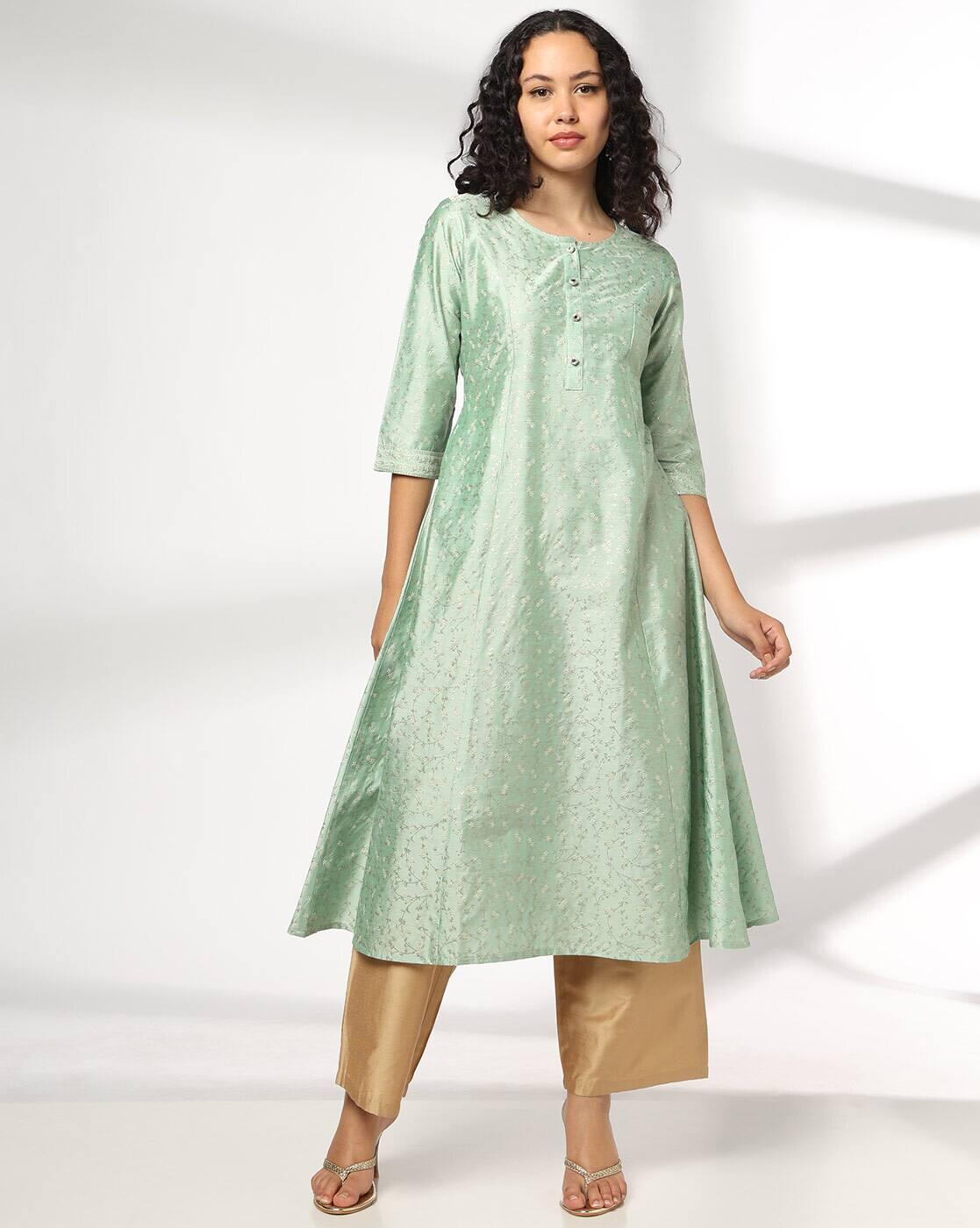 Women Floral Print A-Line Kurta with Insert Pocket