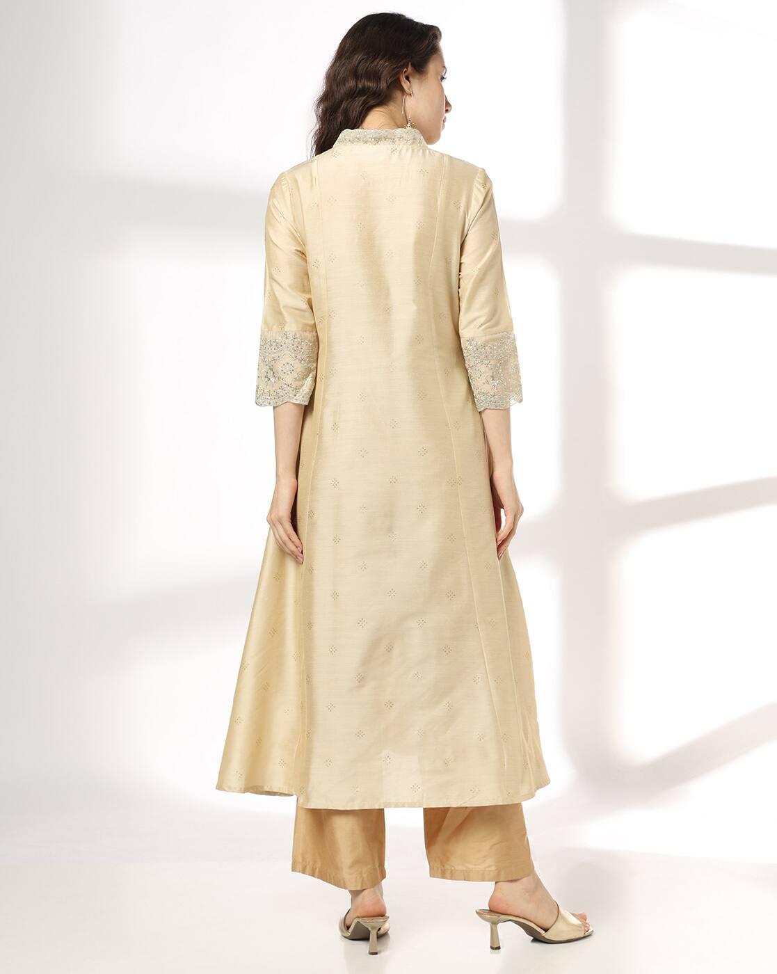 AVAASA MIX N' MATCH | Women Embroidered Flared Kurta|2