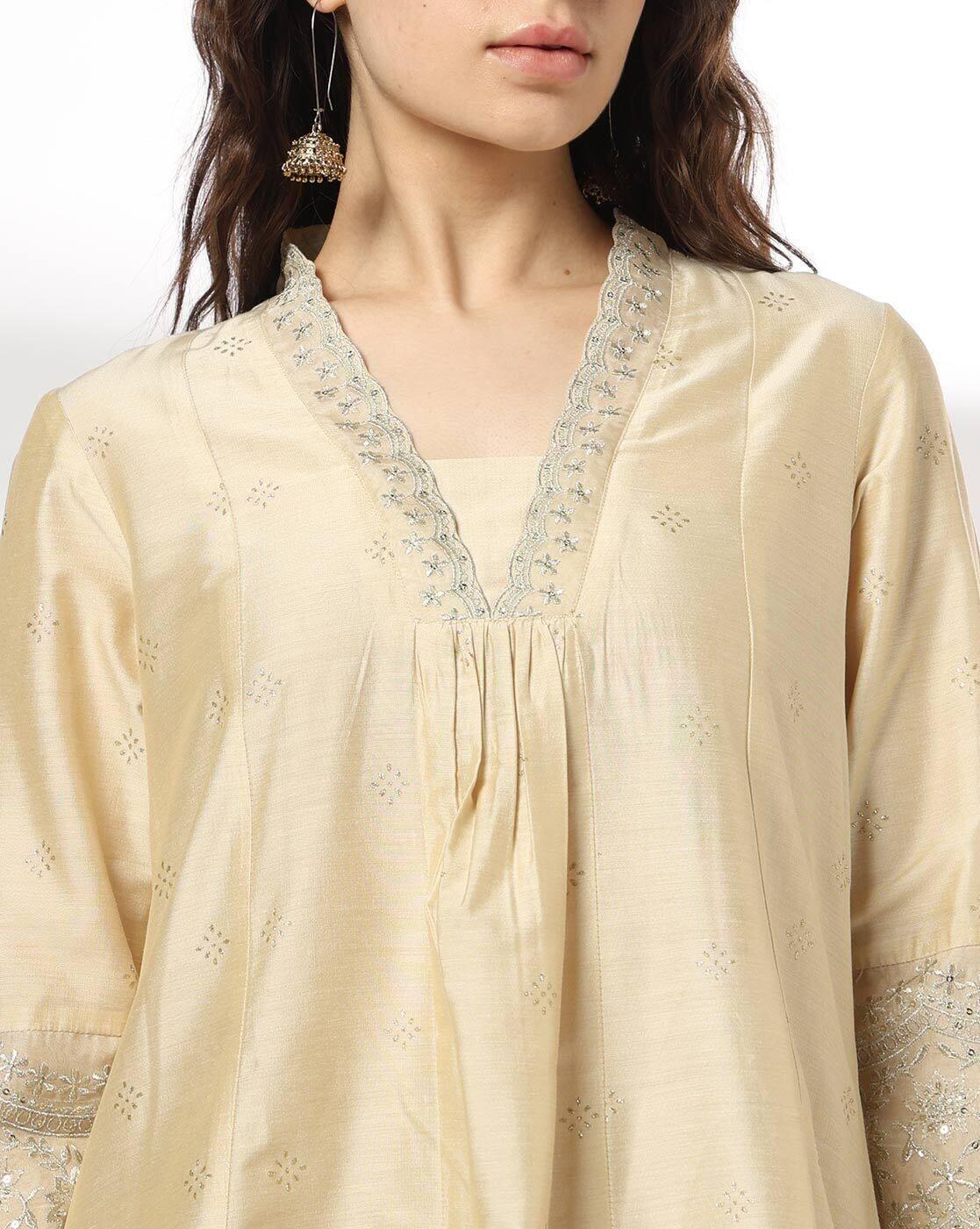 AVAASA MIX N' MATCH | Women Embroidered Flared Kurta|3