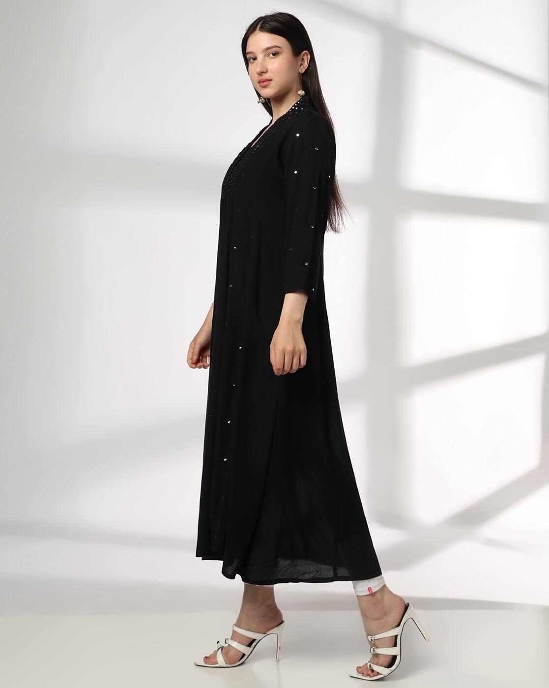 AVAASA MIX N' MATCH | Women Mirror Embroidered A-Line Kurta|1