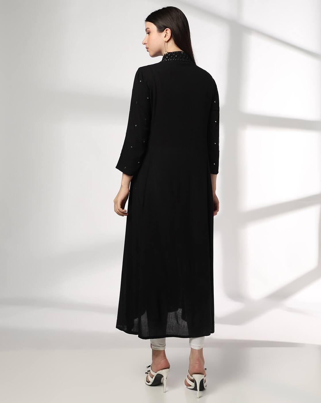 AVAASA MIX N' MATCH | Women Mirror Embroidered A-Line Kurta|2
