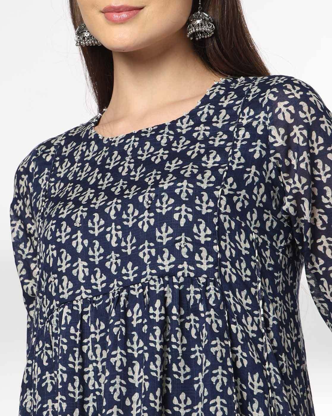 AVAASA MIX N' MATCH | Women Printed Flared Cotton Kurta|3