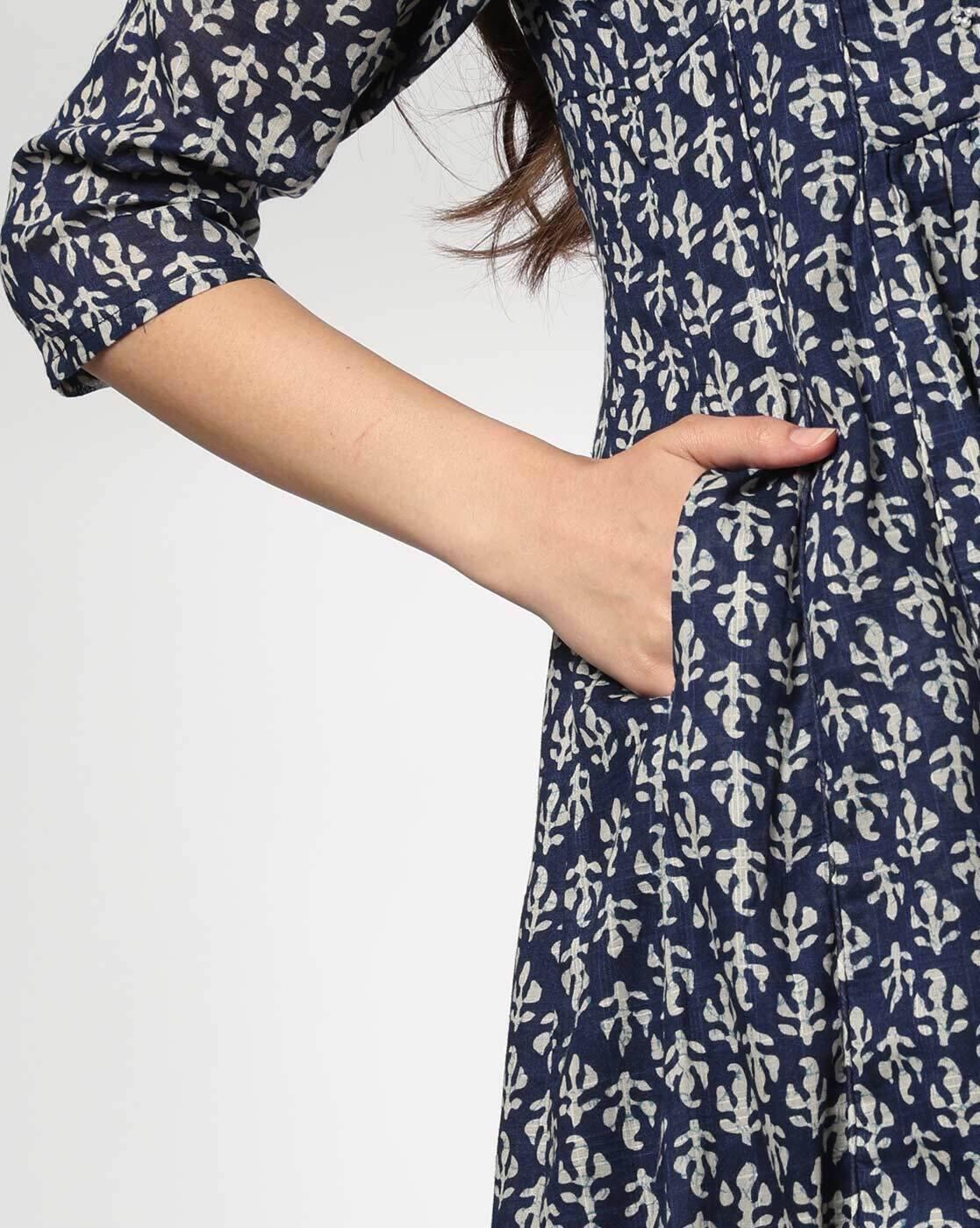 AVAASA MIX N' MATCH | Women Printed Flared Cotton Kurta|4