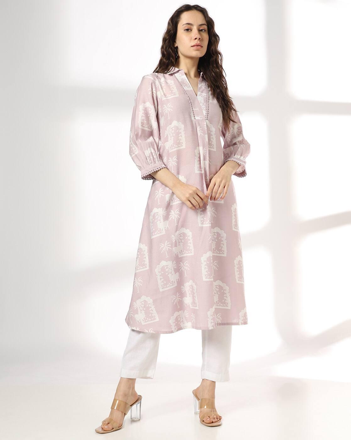AVAASA MIX N' MATCH | Women Printed A-Line Kurta|0