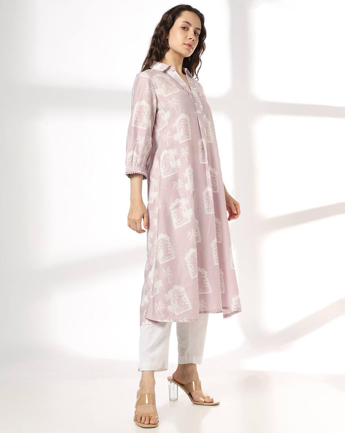 AVAASA MIX N' MATCH | Women Printed A-Line Kurta|1