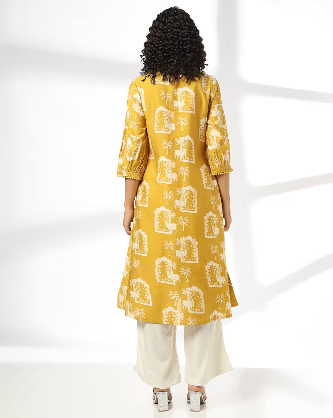 AVAASA MIX N' MATCH | Women Printed A-Line Kurta|2