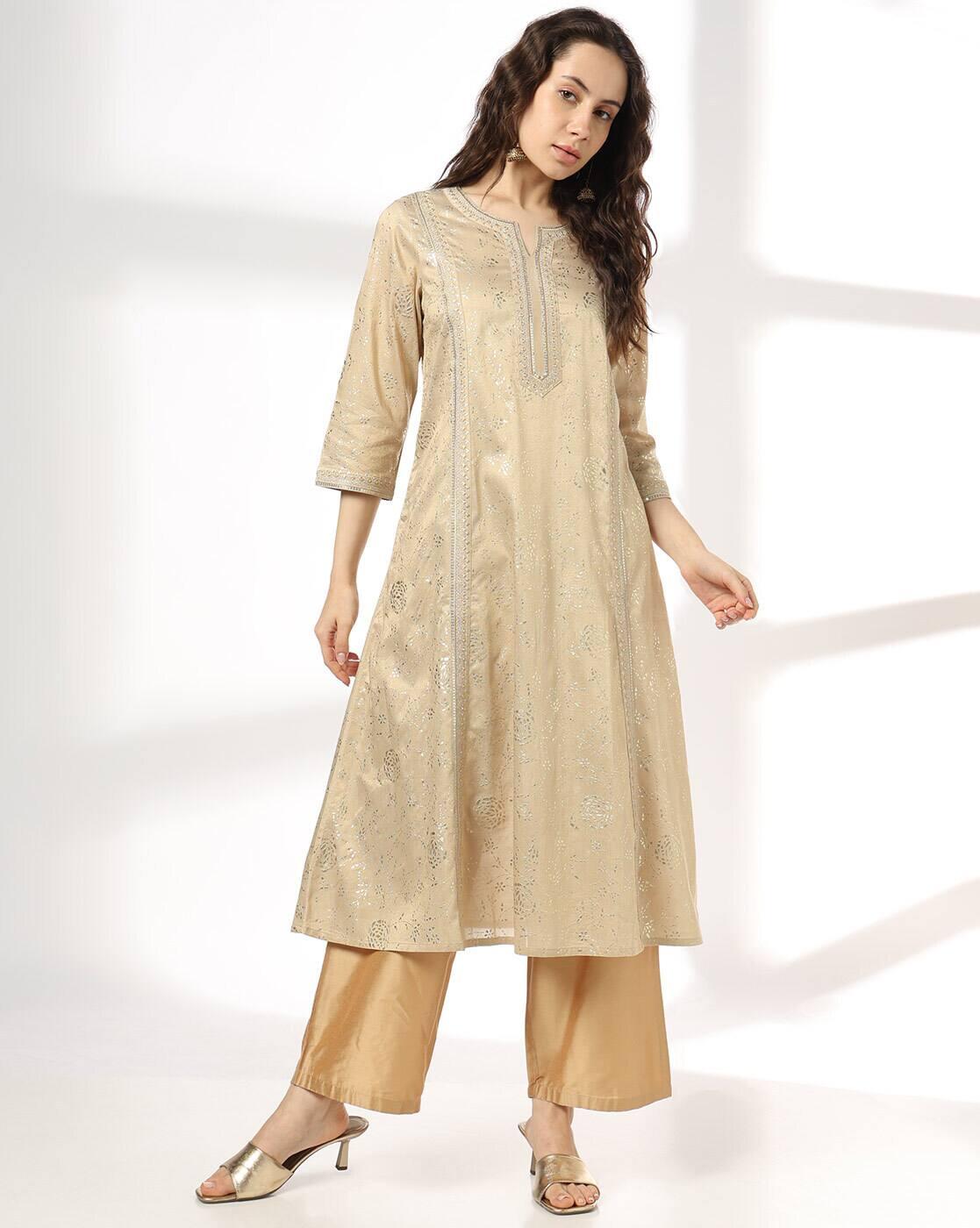 AVAASA MIX N' MATCH | Women Embroidered Flared Kurta|0