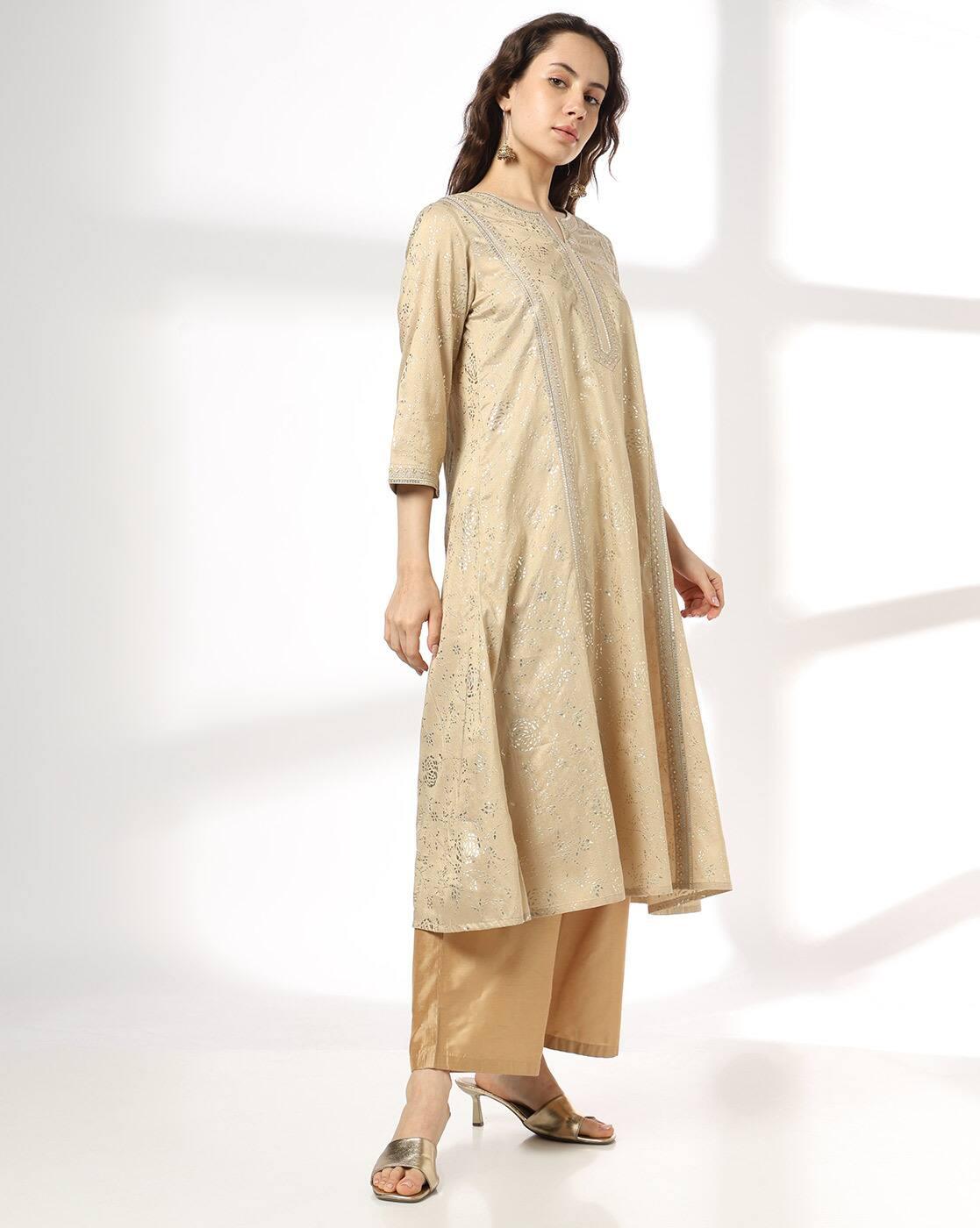 AVAASA MIX N' MATCH | Women Embroidered Flared Kurta|1