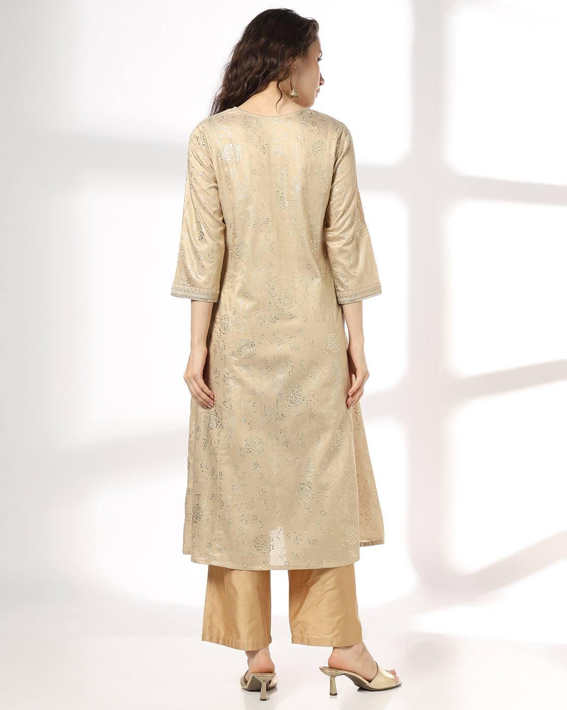 AVAASA MIX N' MATCH | Women Embroidered Flared Kurta|2