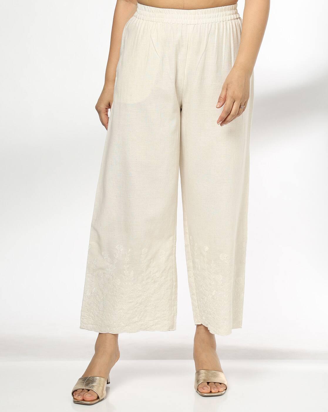 AVAASA MIX N' MATCH | Women Embroidered Palazzos|0