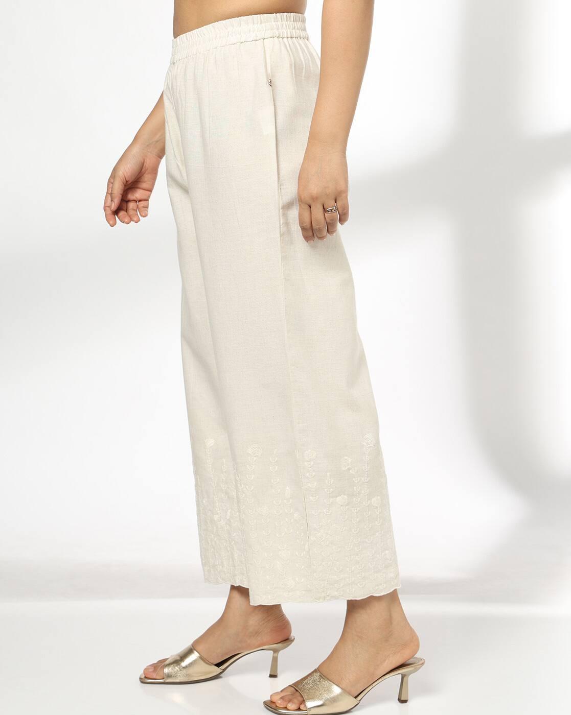 AVAASA MIX N' MATCH | Women Embroidered Palazzos|1