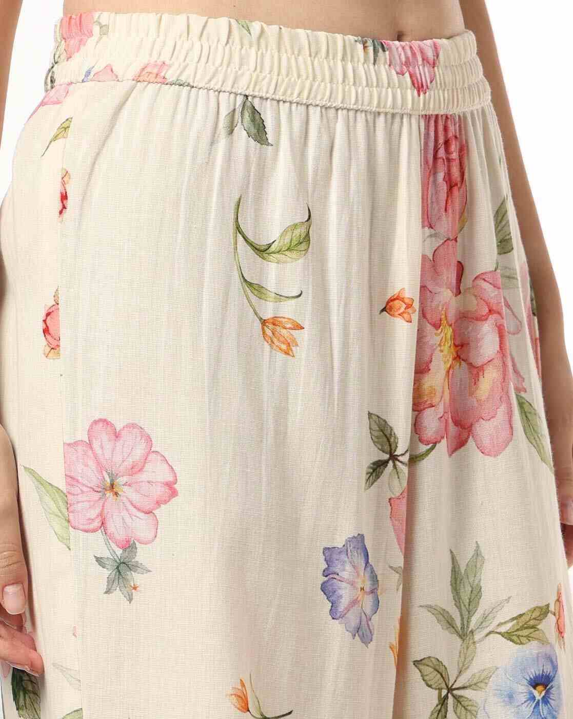 AVAASA MIX N' MATCH | Women Floral Print A-Line Kurta & Pants|4