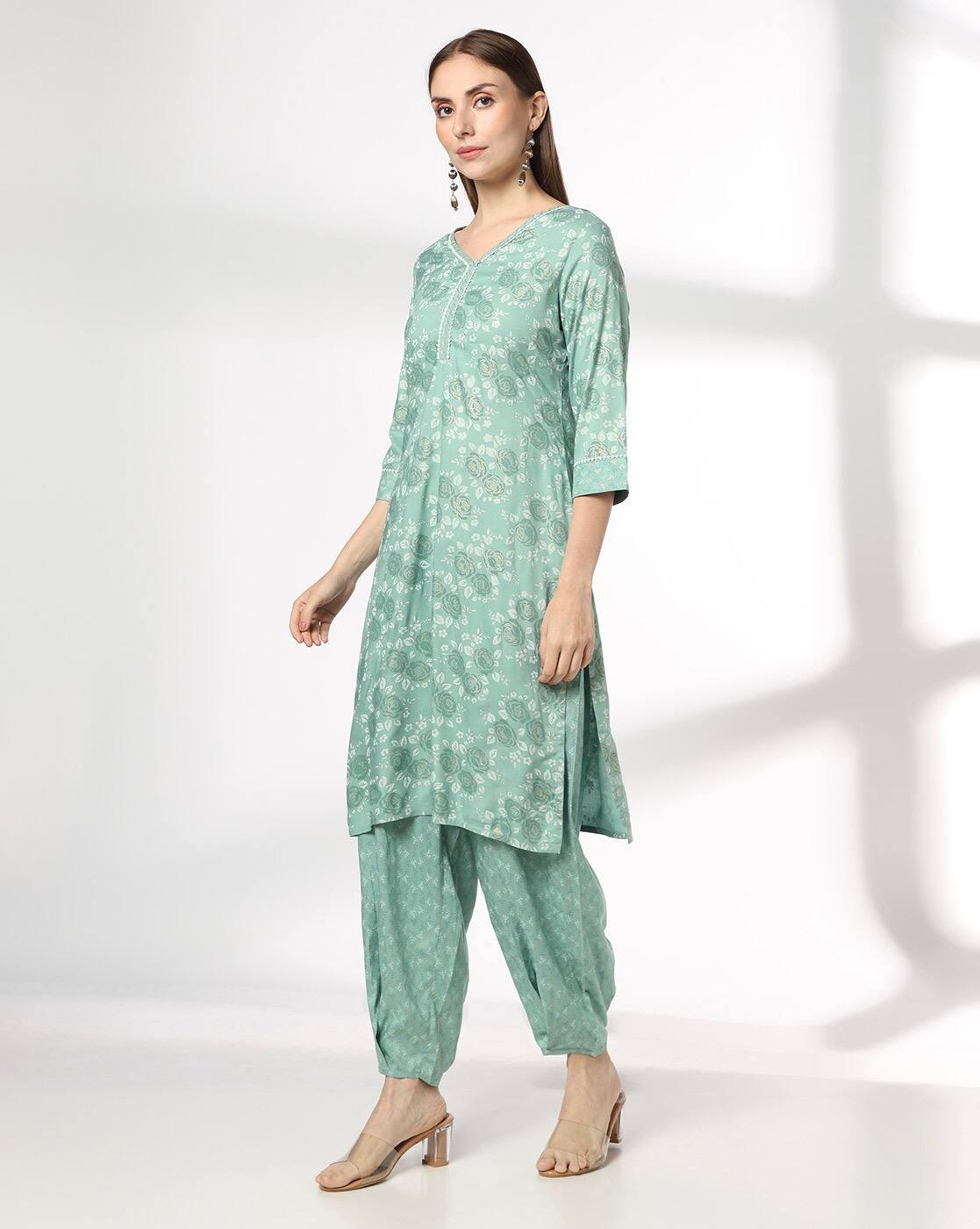 AVAASA MIX N' MATCH | Women Floral Print Straight Kurta & Salwar Pants Set|1