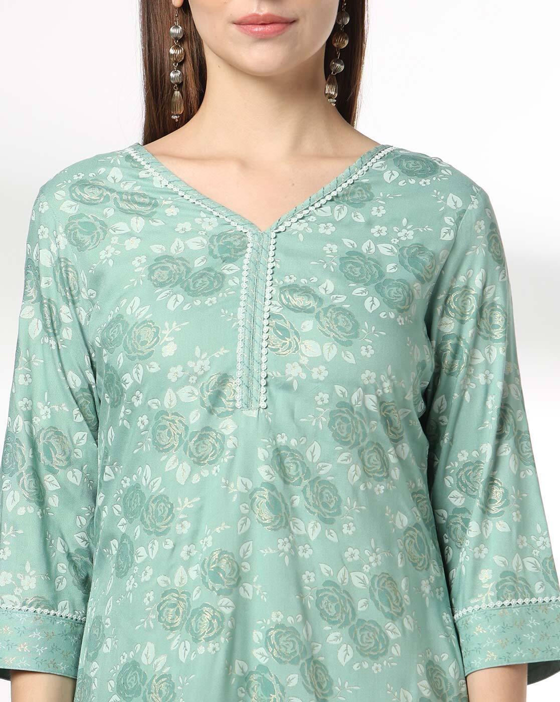 AVAASA MIX N' MATCH | Women Floral Print Straight Kurta & Salwar Pants Set|3