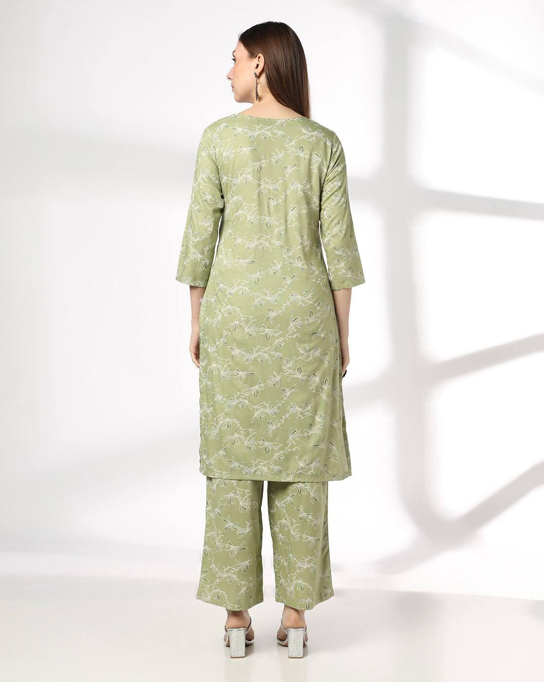 AVAASA MIX N' MATCH | Women Floral Print Straight Kurta & Pants Set|2