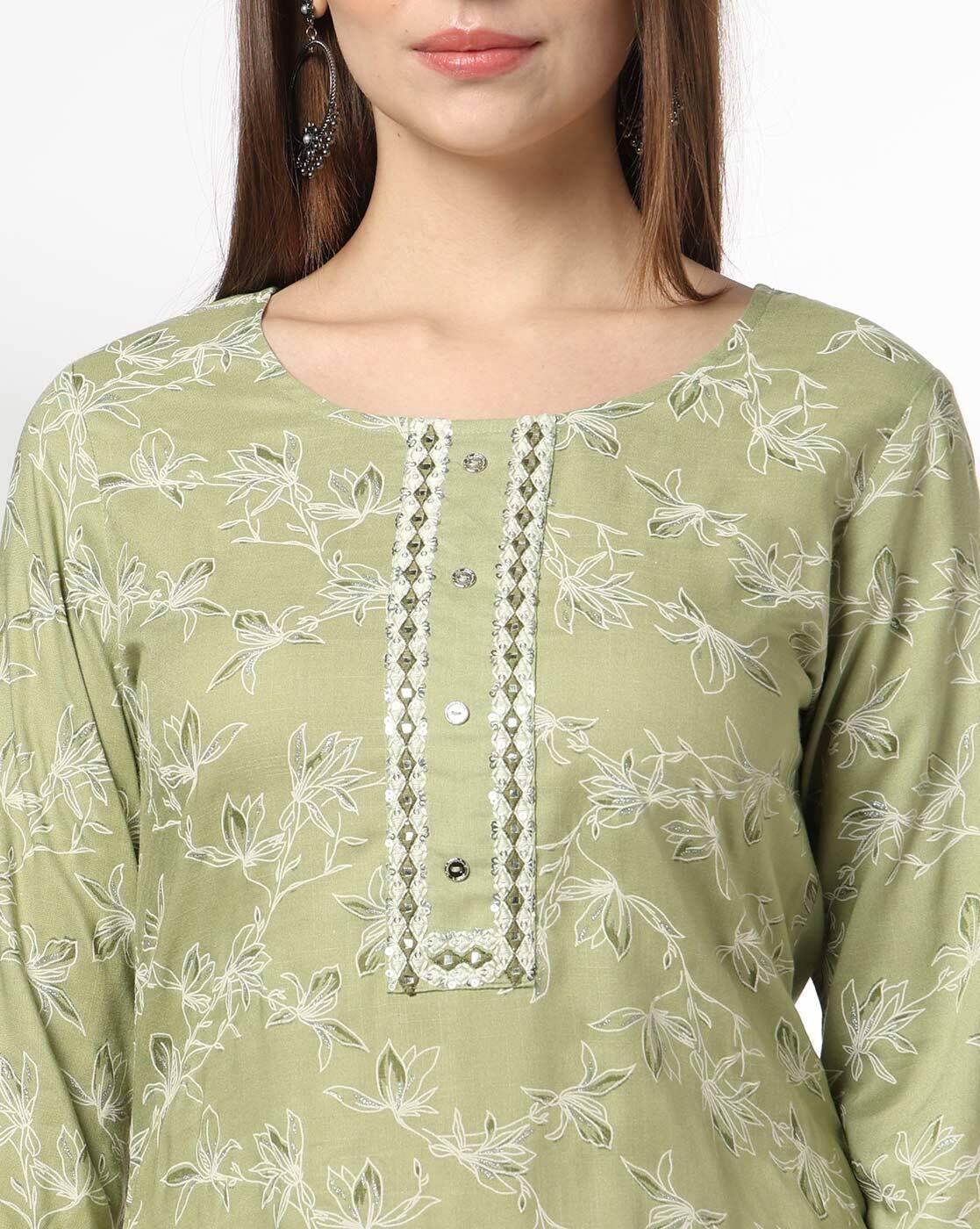 AVAASA MIX N' MATCH | Women Floral Print Straight Kurta & Pants Set|3