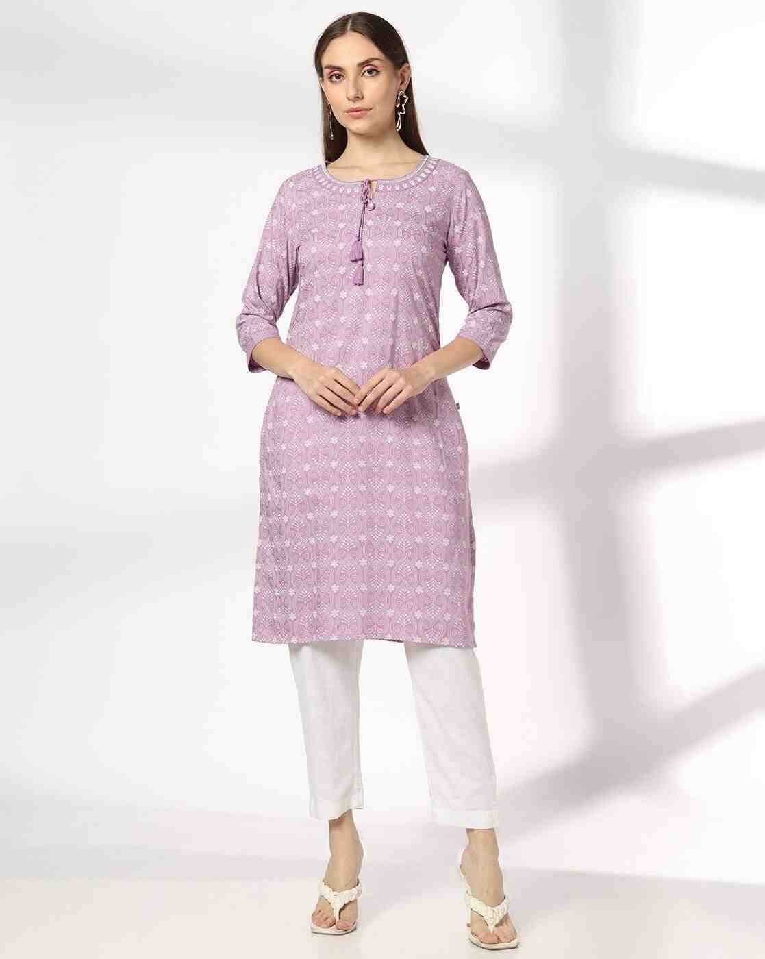 AVAASA MIX N' MATCH | Women Floral Print Straight Kurta|0