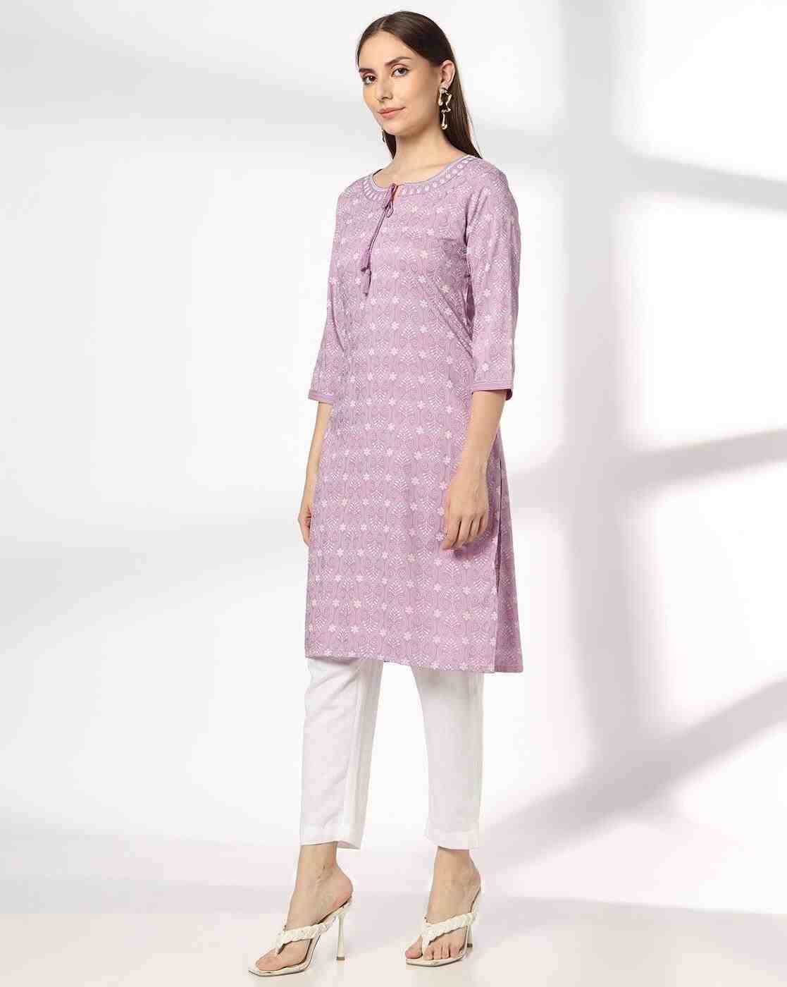 AVAASA MIX N' MATCH | Women Floral Print Straight Kurta|1