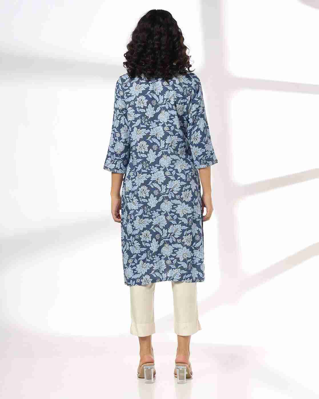 AVAASA MIX N' MATCH | Women Floral Print Straight Kurta|2