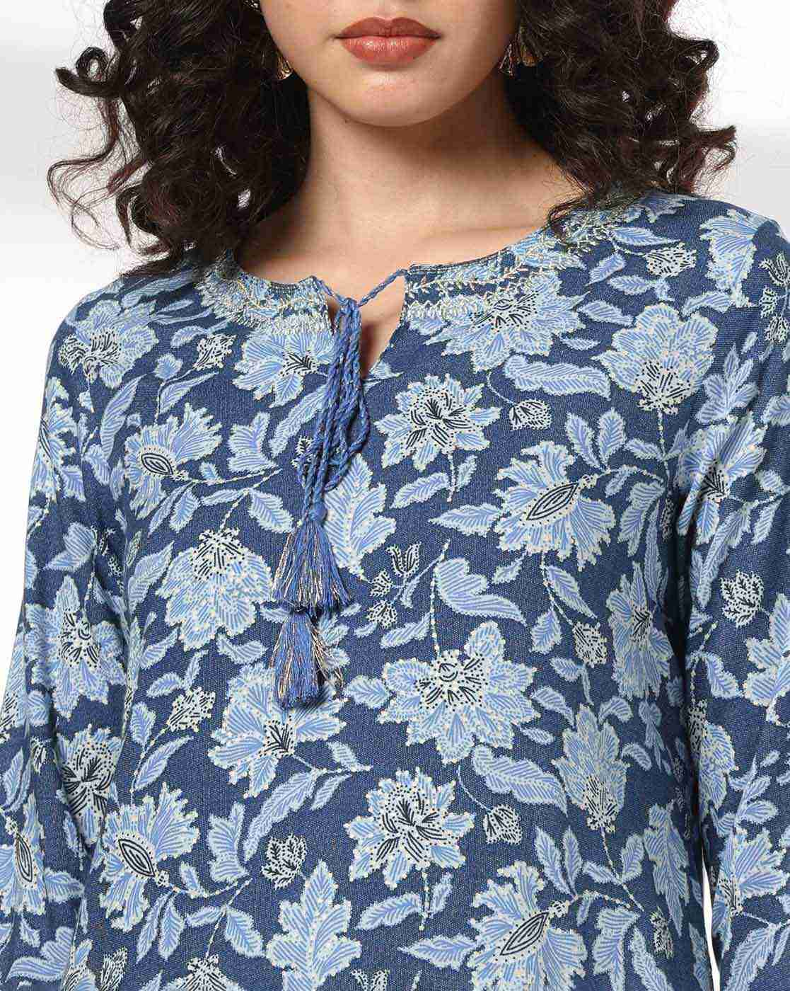AVAASA MIX N' MATCH | Women Floral Print Straight Kurta|3